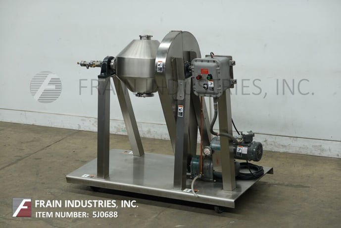 1.7 cu.ft. Paul O. Abbe #18, Stainless Steel, Roto Cone blender, 4" high cone shell with 10" top & bottom - Image 5