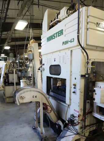 71 Ton, Minster #P2H-63-39, high speed press, 1.97" stroke, 2.95" adj., 400 SPM, 39.4" x 24.8" bed, Minster - Image 7