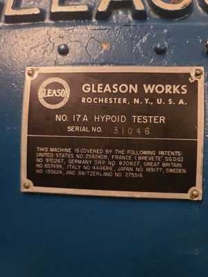 Gleason #17A, hypoid bevel gear tester, 20" dia., excellent condition, serial #31046 - Image 7