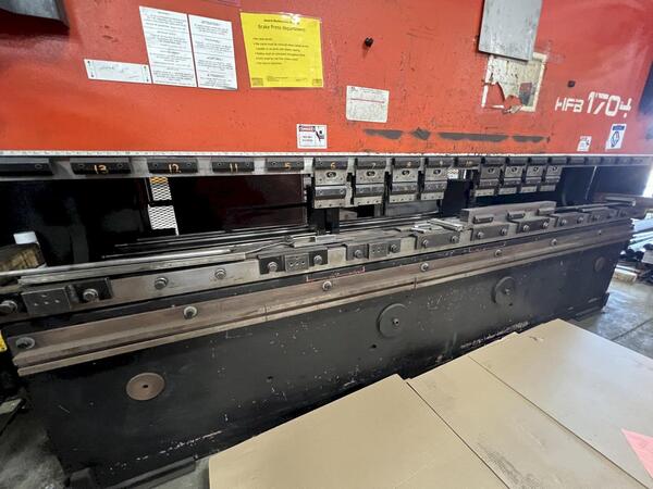 187 Ton, Amada #HFB-170-40, 14' overall, 148" between housing, 7.08" stroke, 16" throat, 17.71" open, 8-Axis - Image 6