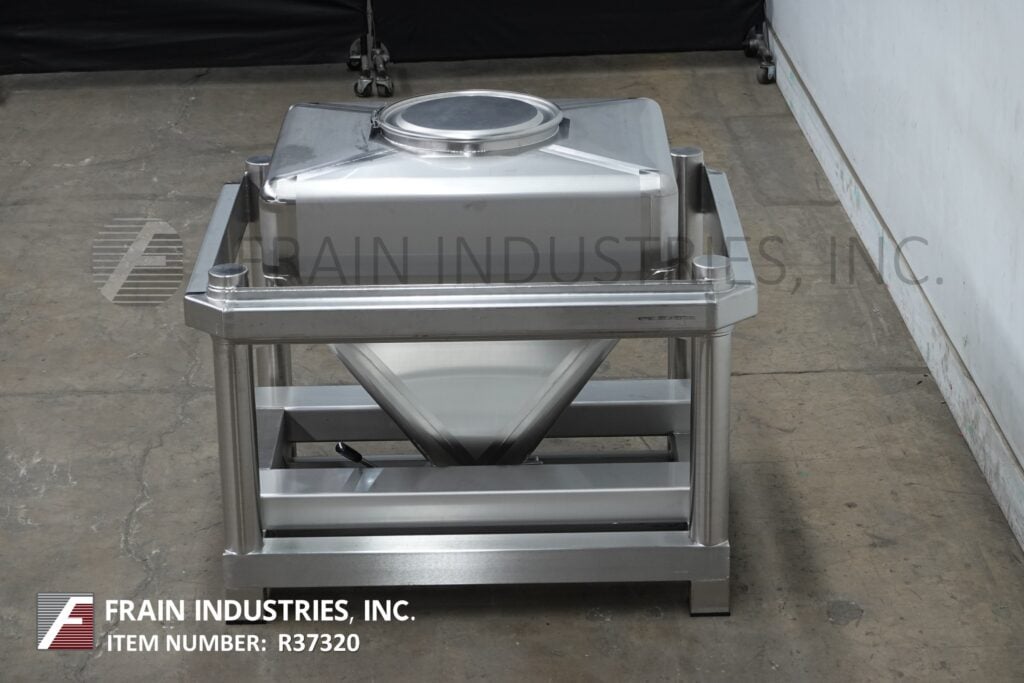Tote Systems #500L, 500 liter 316 Stainless Steel tote/bin, 32" wide x 40" long x 40" dee, mounted on heavy - Image 4