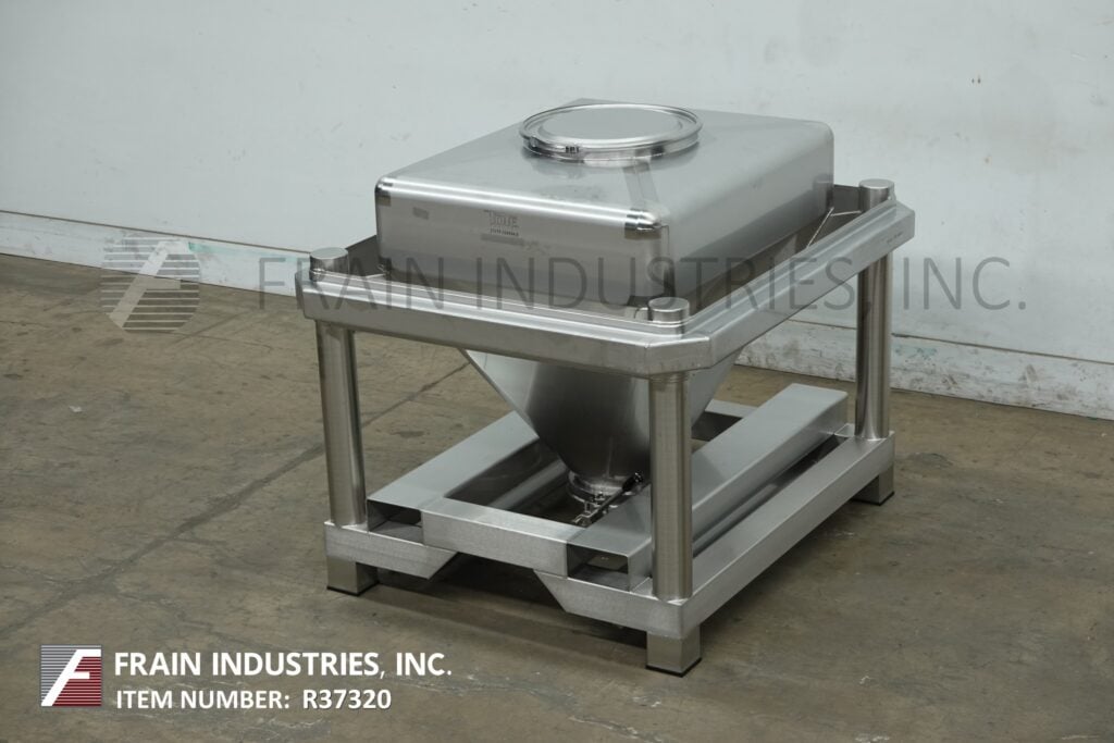 Tote Systems #500L, 500 liter 316 Stainless Steel tote/bin, 32" wide x 40" long x 40" dee, mounted on heavy - Image 5