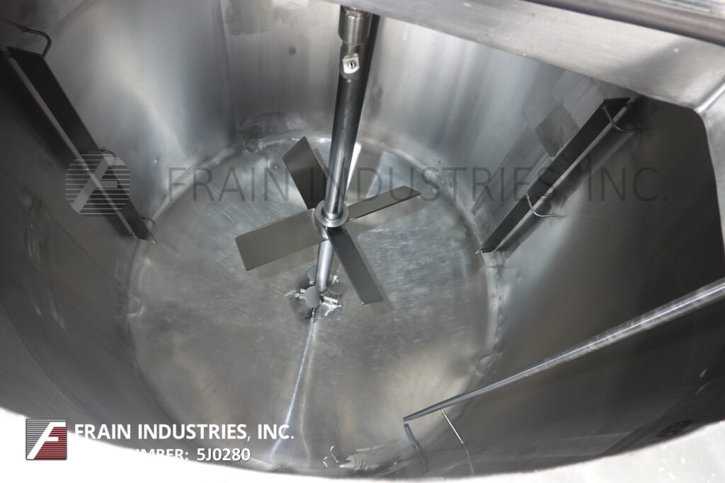 1600 gallon Crepaco, 316 Stainless Steel single wall dome top dish bottom processing tank, 78" ID x 96" deep - Image 2