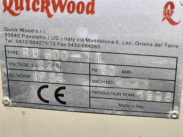 32" Quickwood #RO-800/1, Contour/Denibbing Sander, 4" thickness opening, (1) Carousel, 11.4" L arbor/spindle - Image 8