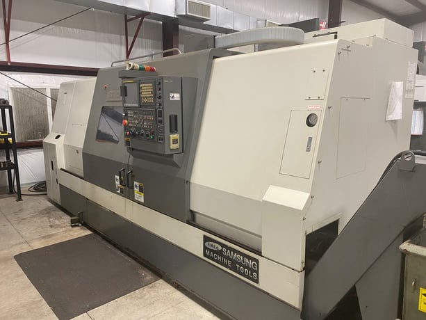 Samsung #SL-35A-1500, CNC lathe, 4.6" bar, 23.6" swing, 16.73" swing over cross slide, 16.5" machining - Image 1