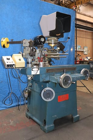 Hybco #1900/2100-SB, 10" optical comparator, 6" x 36" table, form grinder, motorized workhead, 1988 - Image 1