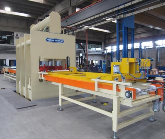 Pagnoni #Smartline-4-ft.-X-8-ft., Melamine Press Line, 90/100 cycles/hour 1042 total Ton, 1350 x 2600 mm - Image 1