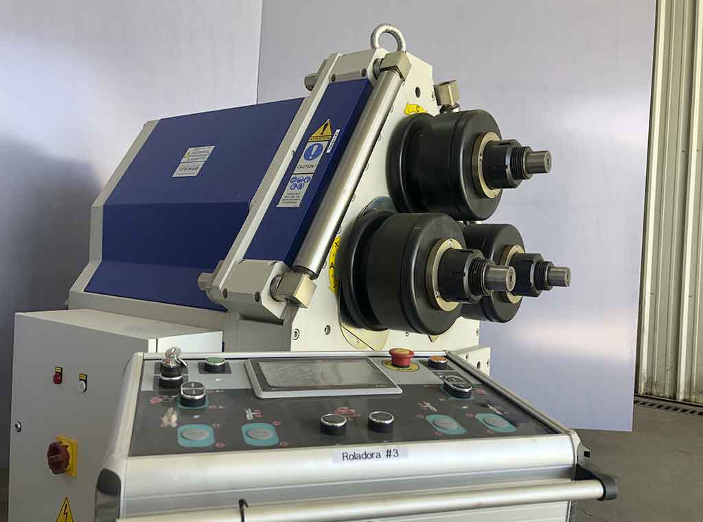 4" x 4" x 3/8" Bendmak #Pro-100, hydraulic angle roll, 12" roll diameter, 220 V., 3-phase, Beckoff digital - Image 3
