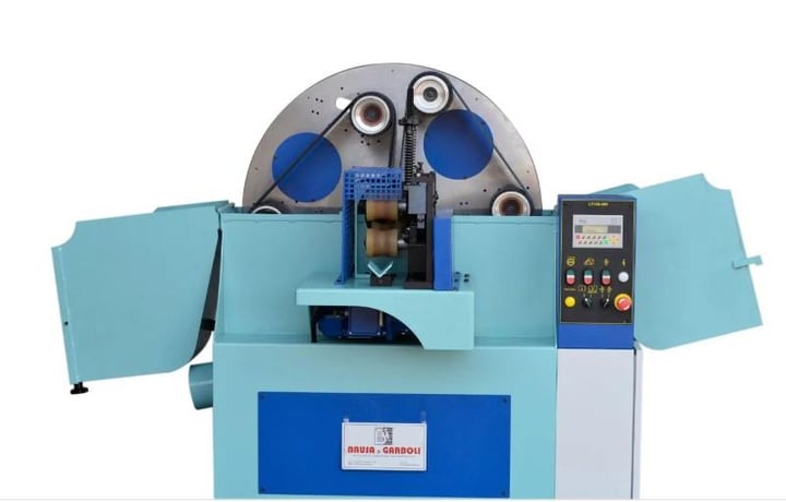 Garboli #LT-130, Feed-Thru stroke Sander, 127 mm diameter, 6000 mm length, 2000 x 120 mm abrasive belts - Image 2