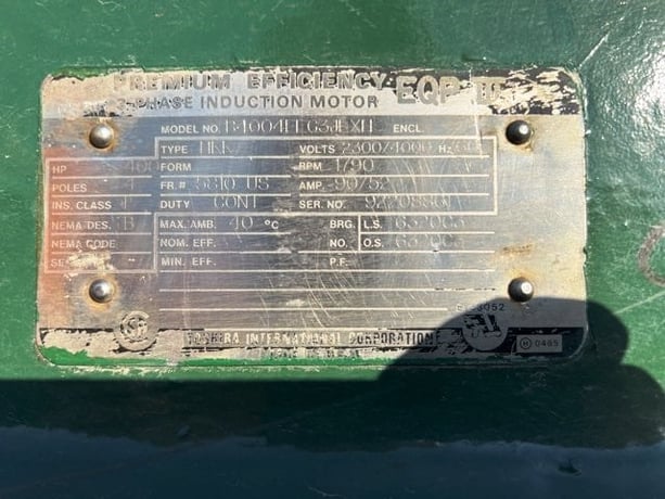 400 HP 1800 RPM Toshiba, Frame 5810US, TEFC BB, 2300/4000 Volts - Image 1