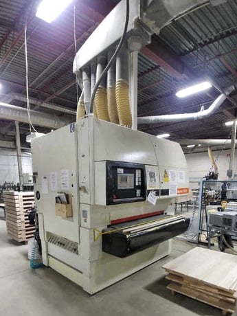 53" Dmc #Unisand-2000-M2, 2-Head Wide Belt, 53" x 103" abrasive belt, 60 FPM, 4" opening, 1999 - Image 1