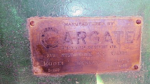 Cargate D-860, Venner Lathe, 8'-6" L x 5' diameter log, 4" inner spindle, 8" & 11" outer, 5' wheel, 6-knife - Image 8