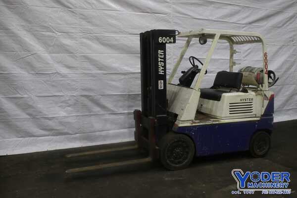5000 lb. Hyster, LP gas forklift, 112" lift height, 46" x5"forks, 2 stage mast,,#75154 - Image 1