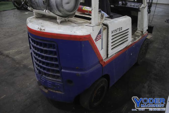5000 lb. Hyster, LP gas forklift, 112" lift height, 46" x5"forks, 2 stage mast,,#75154 - Image 6