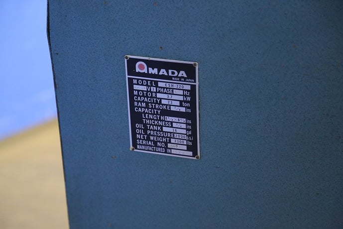 1/4" x 8" x 8" Amada #CSH-220, hydraulic heavy duty notcher, work guide, 5 HP, one shot lube, #A6960 - Image 10