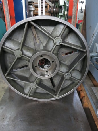 24" Amestra, 4 Jaw Lathe Chuck, Plain Back Hollow Chuck, 3 7/8 thick, 3 3/8 hole, 4 11/16 Center to Center - Image 5