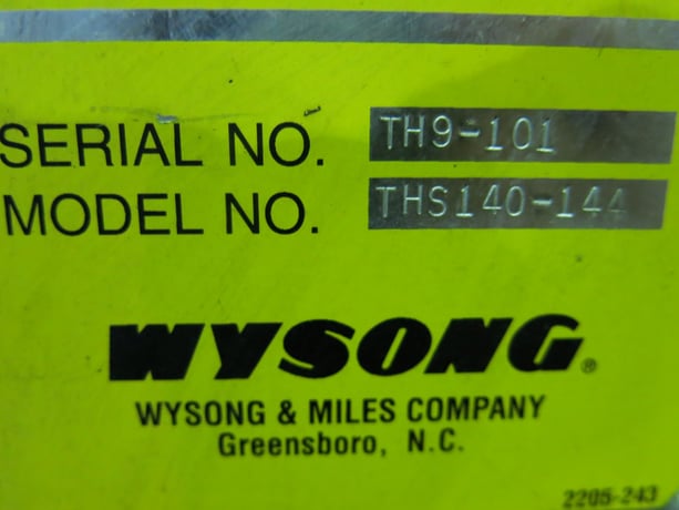 140 Ton, Wysong #THS140-144, hydraulic press brake, 12' overall, 8" stroke, 17" die opening, 9" adj. - Image 5