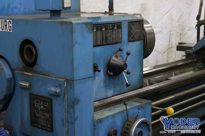 33" x 168" Hamburg #840, engine lathes, 33" swing over ways, 20" swing over cross slide, hard ways, thread - Image 4