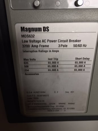 3200 Amps, Eaton, Digitrip-250, Magnum DS MDS632, Low Voltage Circuit Breaker - Image 2