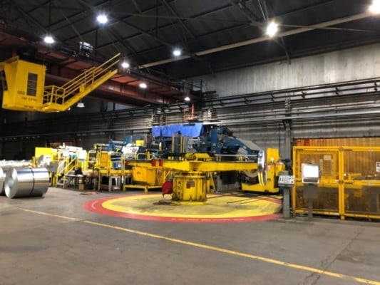 60" x .187" Braner, turret slitting line with 72" x 10k Stamco packaging, 40000 lb. - Image 1