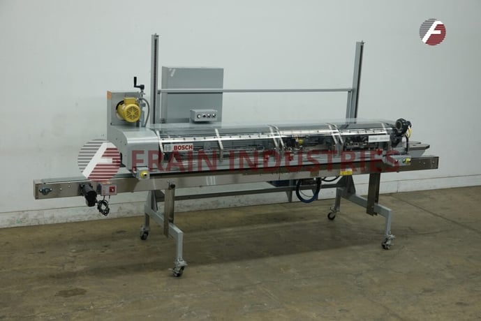 Doboy #GS1000S, high speed, mount over conveyor, double fold, hot melt glue, bag sealer, 100 FPM, mounted on - Image 1