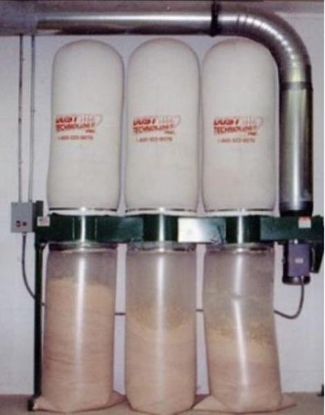 4450 cfm Dust Technology #DT-100, dust collector, 3-bag free-standing, 10 HP, 12" Inlet, 3 cotton needle felt - Image 1