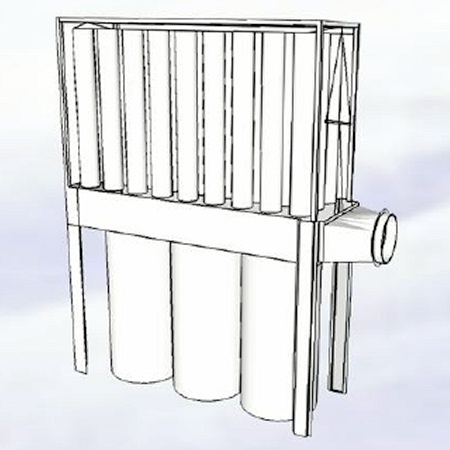 4000 cfm Extrema #DCF-327, baghouse dust collector, 16" inlet, 3 sections, 9 socks per section, 6" diameter. - Image 1