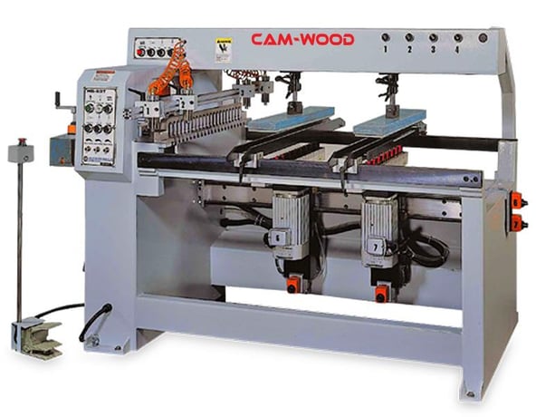 21 Spindle, Cam-wood #BR-0042BX, 2-head line boring machine, 5-1/2" - 23-1/2" between rows, 3" max drilling - Image 1