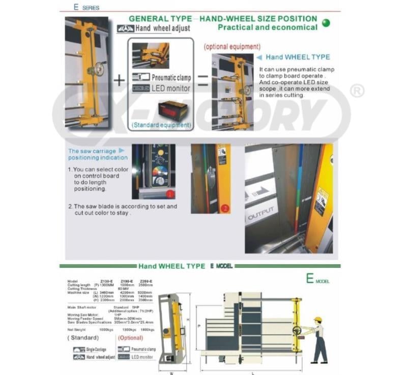 Cam-wood TX-E8VX, Automatic Vertical Panel Saw, 98-1/2" cut length, 2-3/8" cut depth, 12" blade with 1" bore - Image 3