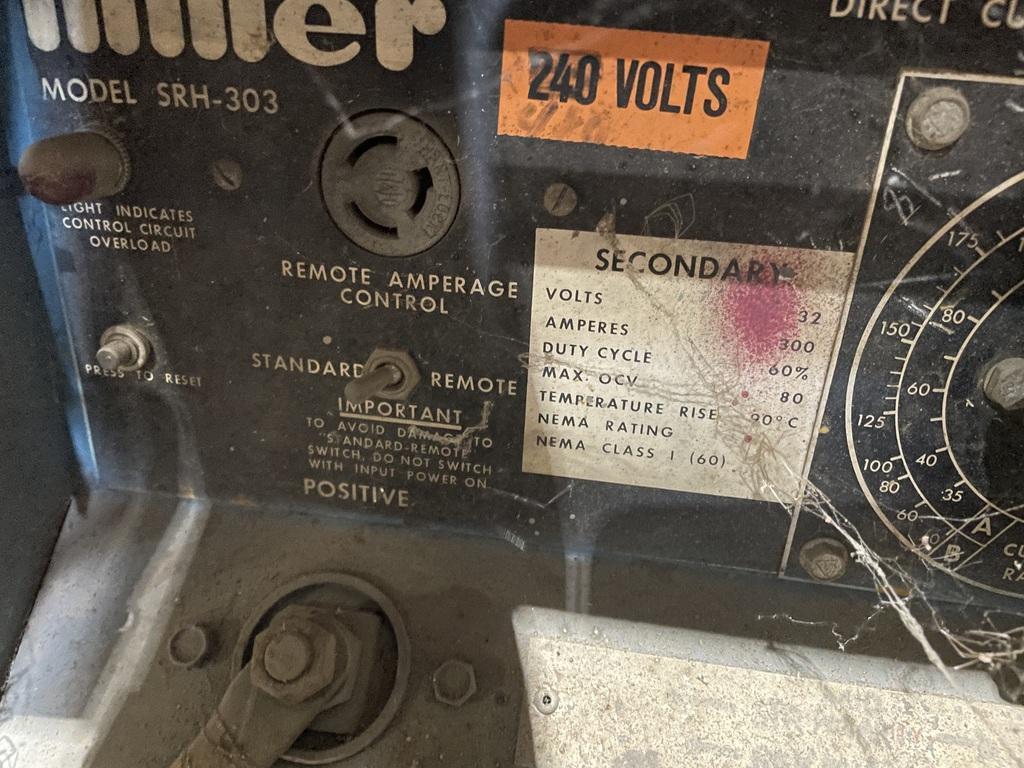300 Amps, Miller #SRH-303, stick welder, 240 V. - Image 2
