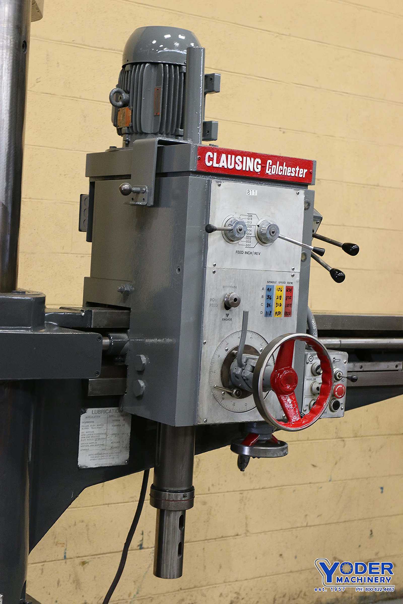 4' -12" Clausing #8400 Series, radial drill, power elevation & clamp, #68335 - Image 9