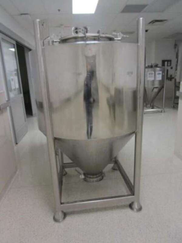360 gallon Caribbean Metal and Wilson Works, Stainless Steel transfer tote/vessel, 4' diameter x 31" T/T (39 - Image 4