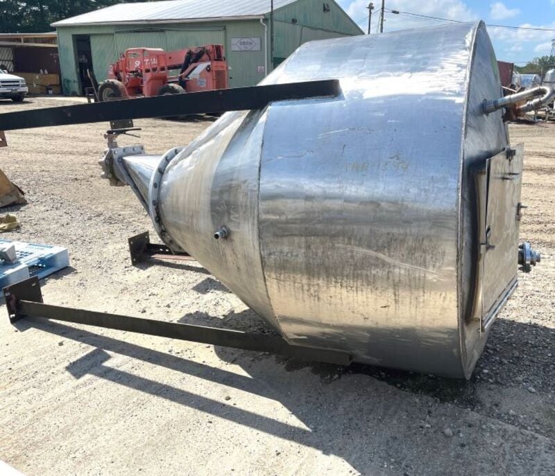 900 gallon Stainless Steel Feed Hopper, 6' diameter x 2'10" T/T (2 available) - Image 5