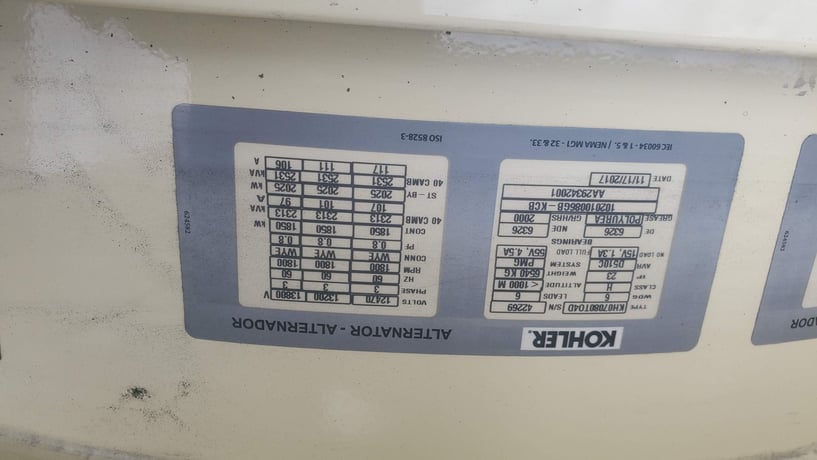 2000 KW, Kohler #KH0080T04D, 12470V/13200V/13800V/11000V, generator end, 50/60 Hz, new surplus - Image 9