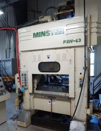 71 Ton, Minster #P2H-63-39, straight side double crank press, 1.9" stroke, 2.95"adj., 39.4"x24.8"bed, 400 - Image 1