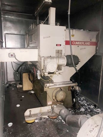 14" x 56" Cumberland #1456, granulator w/feed rolls, 3 knife chevron cut rotor, 75 HP - Image 1