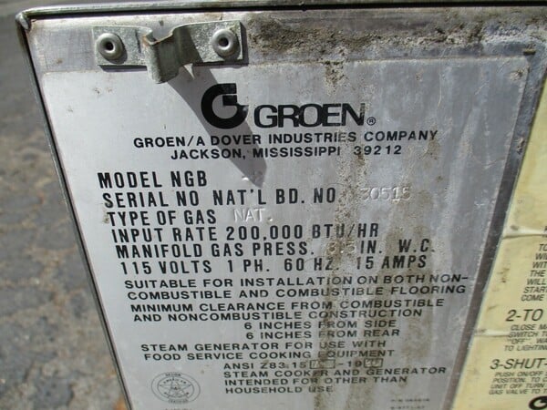 Groen #NGB-2-3, gas steam boiler & kettle, 200K BTU - Image 10
