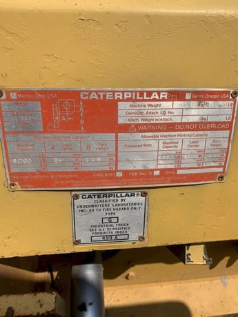 8000 lb. Caterpillar #V80C, forklift truck, 146" reach, 24" load center, 2-stage mast, S/N 315832 - Image 9