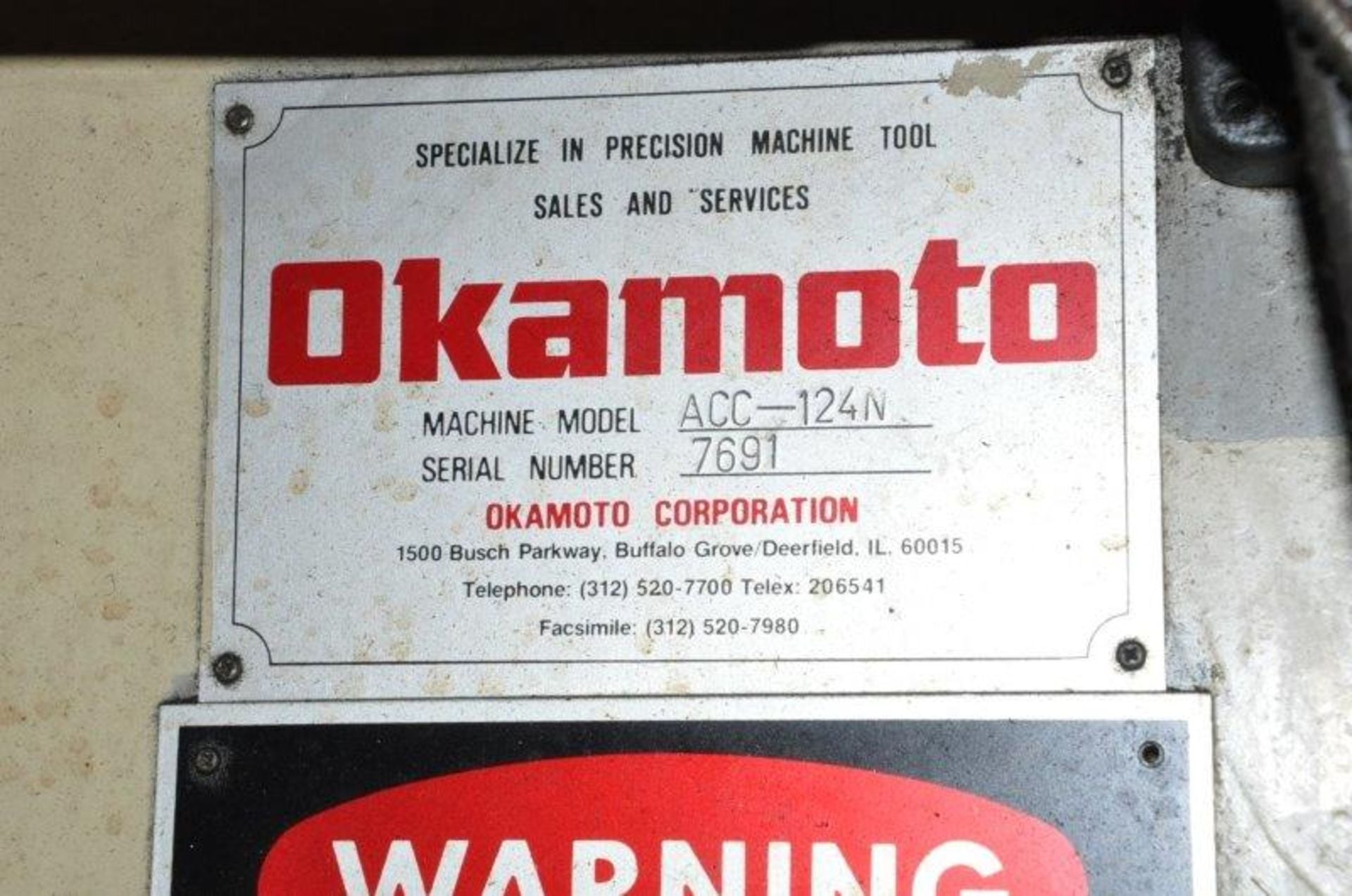 12" x 24" Okamoto #ACC-124N, surface grinder, 14" grinding wheel, coolant, #72897 - Image 6
