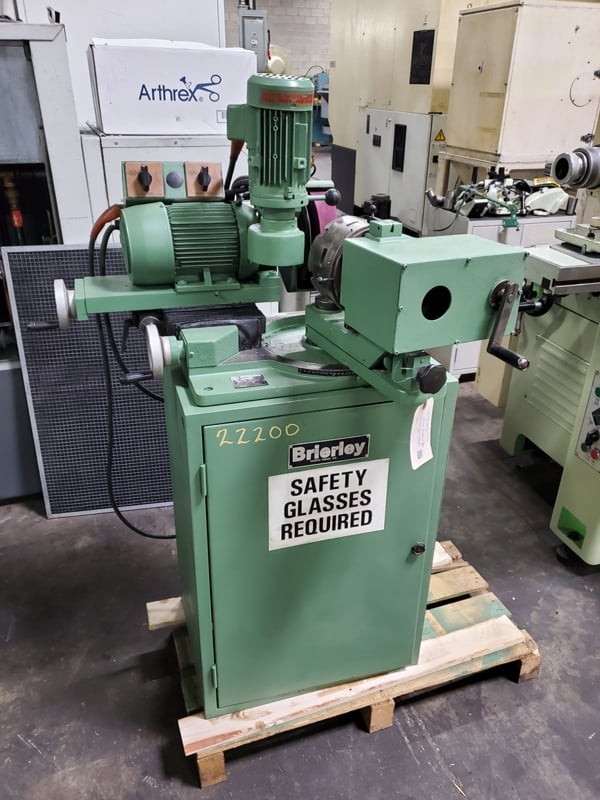 2" Brierley #ZB50, drill grinder, grinding wheel guard, on cabinet base - Image 1