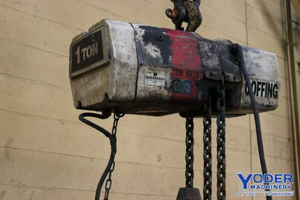1 Ton, Coffing #EC-2032.3, electric chain hoist, 6' lift height, 32 FPM, pendant Control, #73083 - Image 9