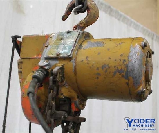 .5 Ton, Yale #CR505RMP Midget King, electric chain hoist, roller chain, pull rope Control, #57860 - Image 1