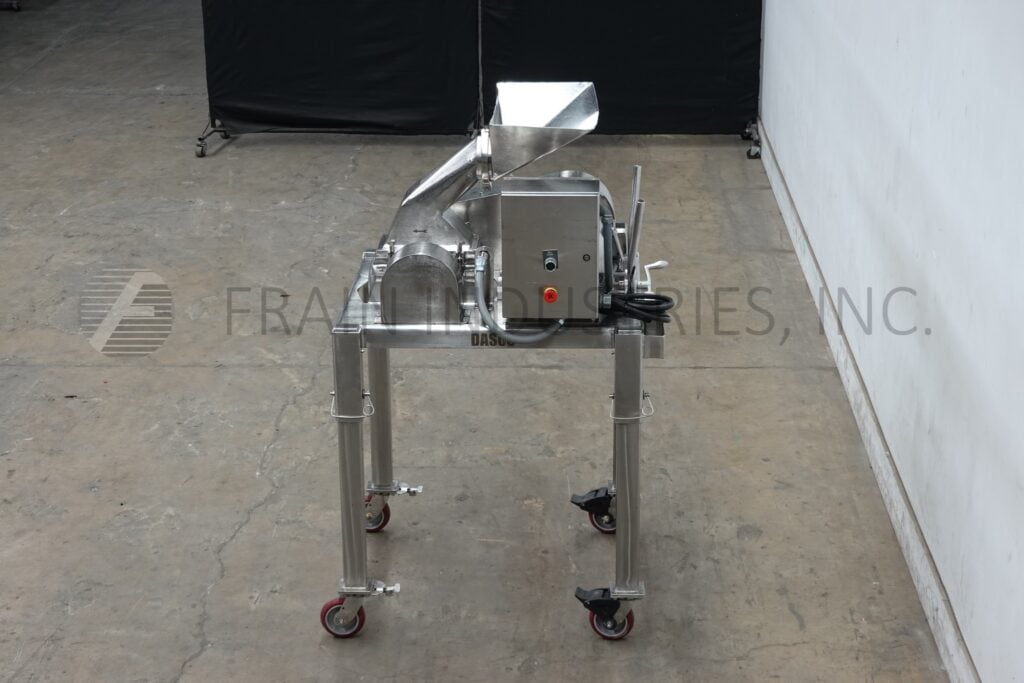 Fitzpatrick #DAS06, Stainless Steel hammermill, 16 fixed impact/knivfe blades, 7 HP, mounted lon 4 leg frame - Image 3