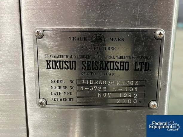 Kikusui Libra Tablet Press, 36 Station - Image 3