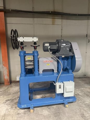 5" x 8" Ruesch, 2-Hi rolling mill, 2 heavy duty herringbone gear drives - Image 1