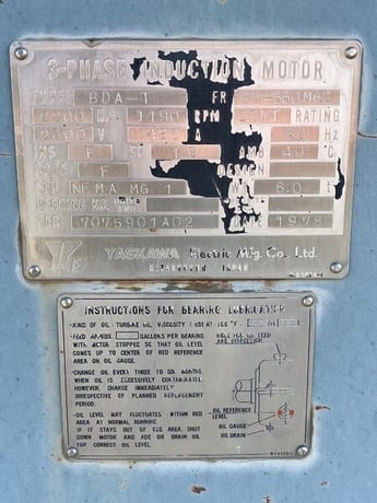 2200 HP 1190 RPM Yaskawa, Frame BD-560MDC, weather protected enclosure type 1, 2300 Volts, AE1110 - Image 1