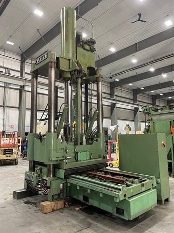 220 Ton, Reis #TUS-160OK, 4 post spotting press, 60" x72" x63" bed, tilt table, 1991 - Image 3