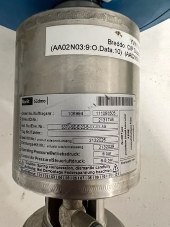 Norit Sudmo #2131746, Sanitary Single Seated Valve Actuator - Image 2