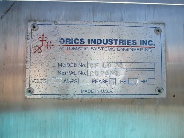Orics Industries #CF-LD-30, heat shrink packaging tray sealer, 220 volts AC, 3 phase, 60 amps, 90 psi, 30 - Image 8
