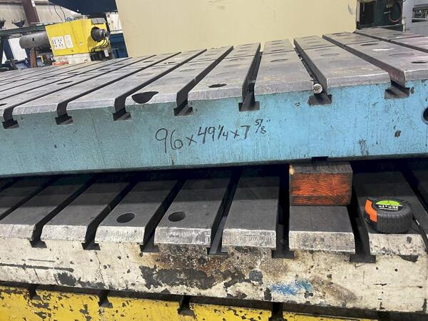 96" L x 49" width x 7.75" H, T-slotted bolster plate, - Image 4